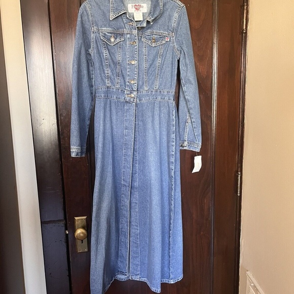 Vintage Late 90’s NWT Fragile Jeans Denim Long Duster Overcoat - Picture 5 of 13